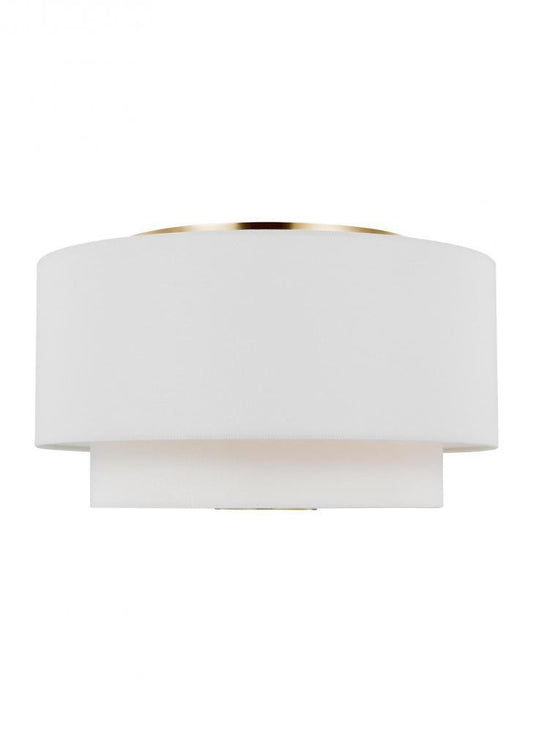 Visual Comfort Studio Sawyer 3 Light Flush Mount Burnished Brass