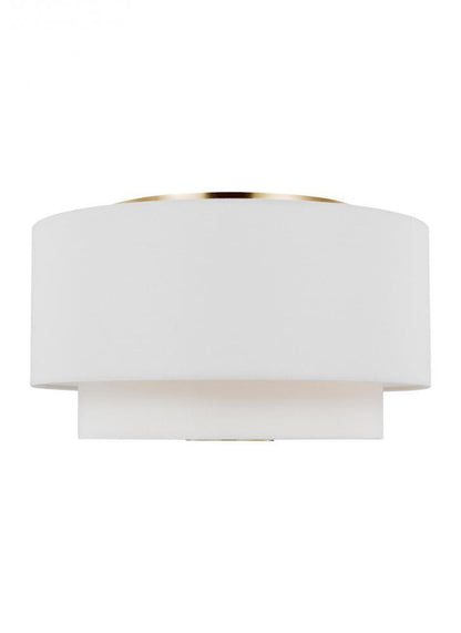 Visual Comfort Studio Sawyer 3 Light Flush Mount Burnished Brass