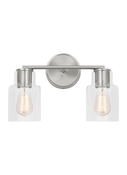 Visual Comfort Studio Sayward 2 Light Bath Wall Sconce Brushed Steel
