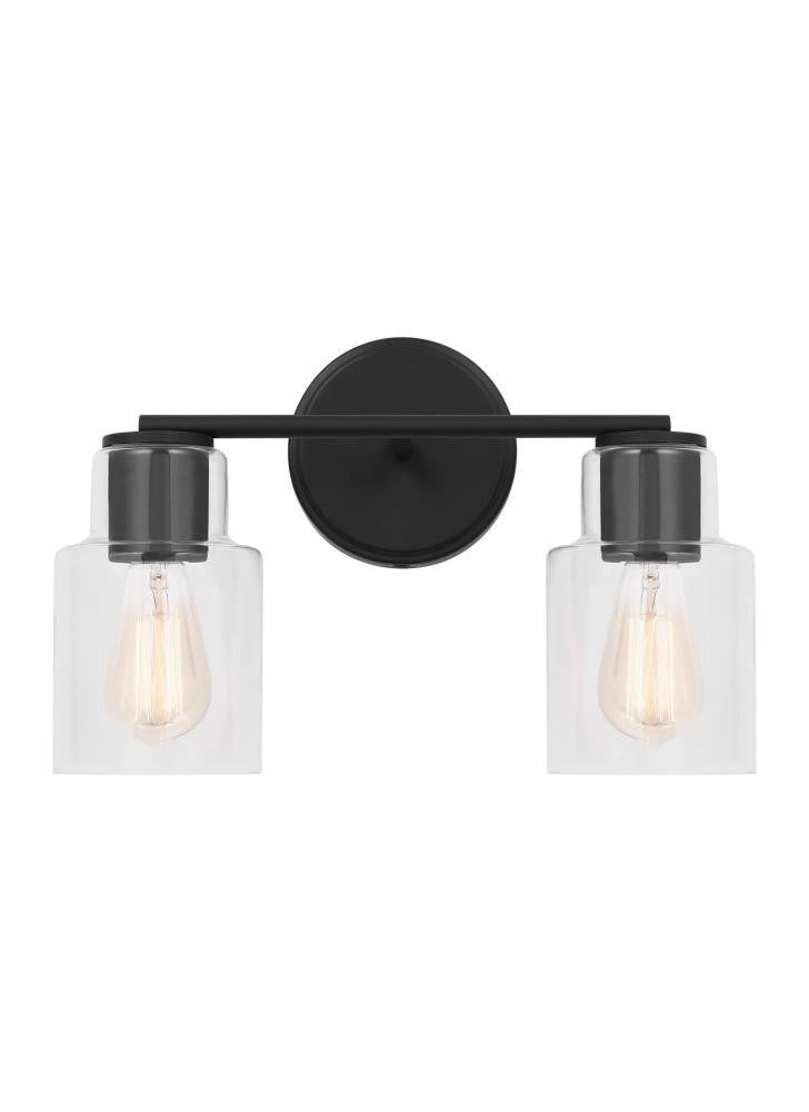 Visual Comfort Studio Sayward 2 Light Bath Wall Sconce Midnight Black