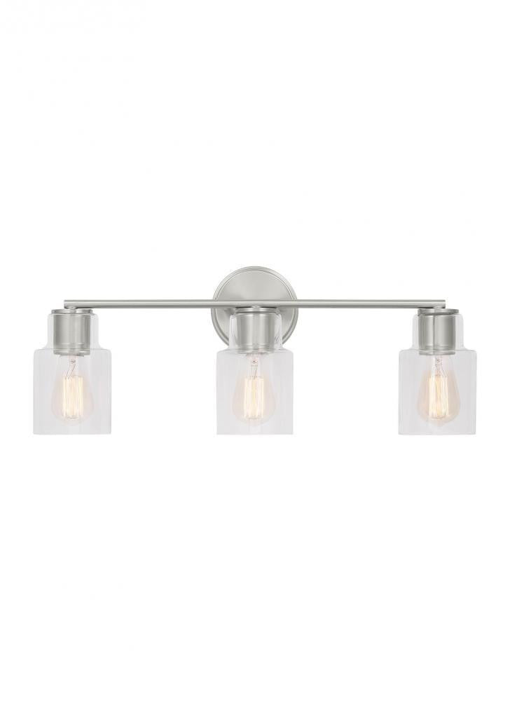 Visual Comfort Studio Sayward 3 Light Bath Wall Sconce Brushed Steel
