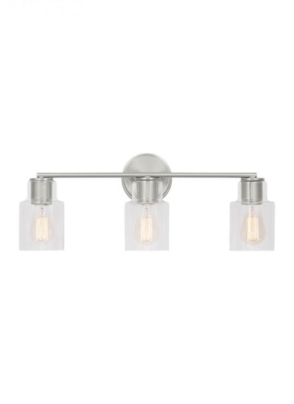 Visual Comfort Studio Sayward 3 Light Bath Wall Sconce Brushed Steel