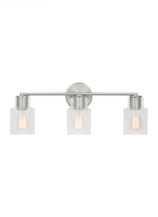 Visual Comfort Studio Sayward 3 Light Bath Wall Sconce Brushed Steel