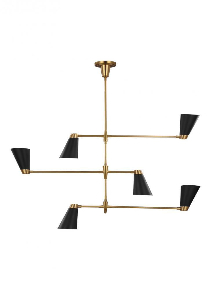 Visual Comfort Studio Signoret Large Chandelier Burnished Brass