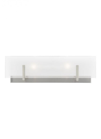 Visual Comfort Studio Syll 2 Light Bath Wall Sconce Brushed Nickel