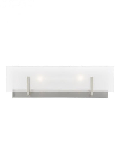 Visual Comfort Studio Syll 2 Light LED Bath Wall Sconce Brushed Nickel