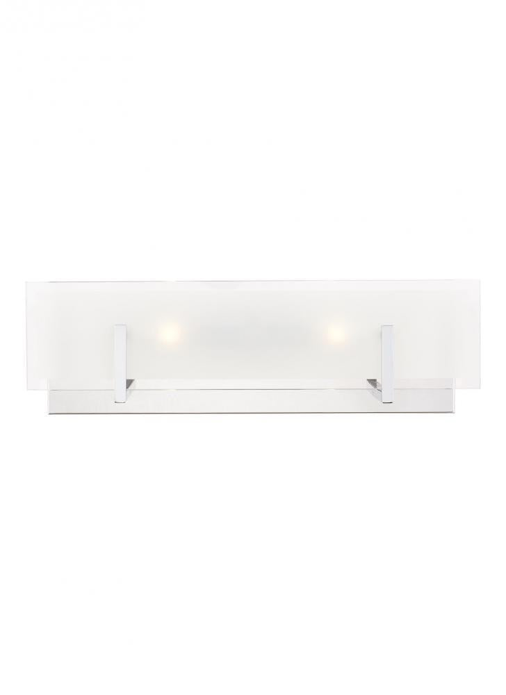 Visual Comfort Studio Syll 2 Light LED Bath Wall Sconce Chrome