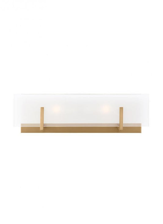 Visual Comfort Studio Syll 2 Light LED Bath Wall Sconce Satin Brass