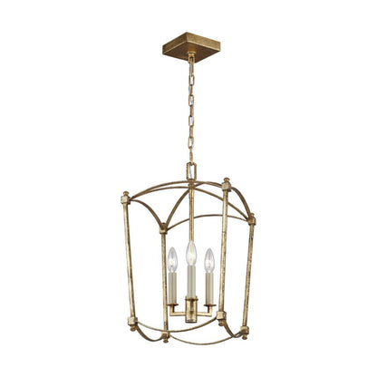 Visual Comfort Studio Thayer 3 Light Mini Lantern Antique Gild
