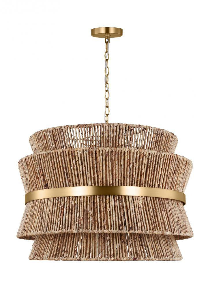 Visual Comfort Studio Thurlo 4 Light Large Pendant Satin Brass