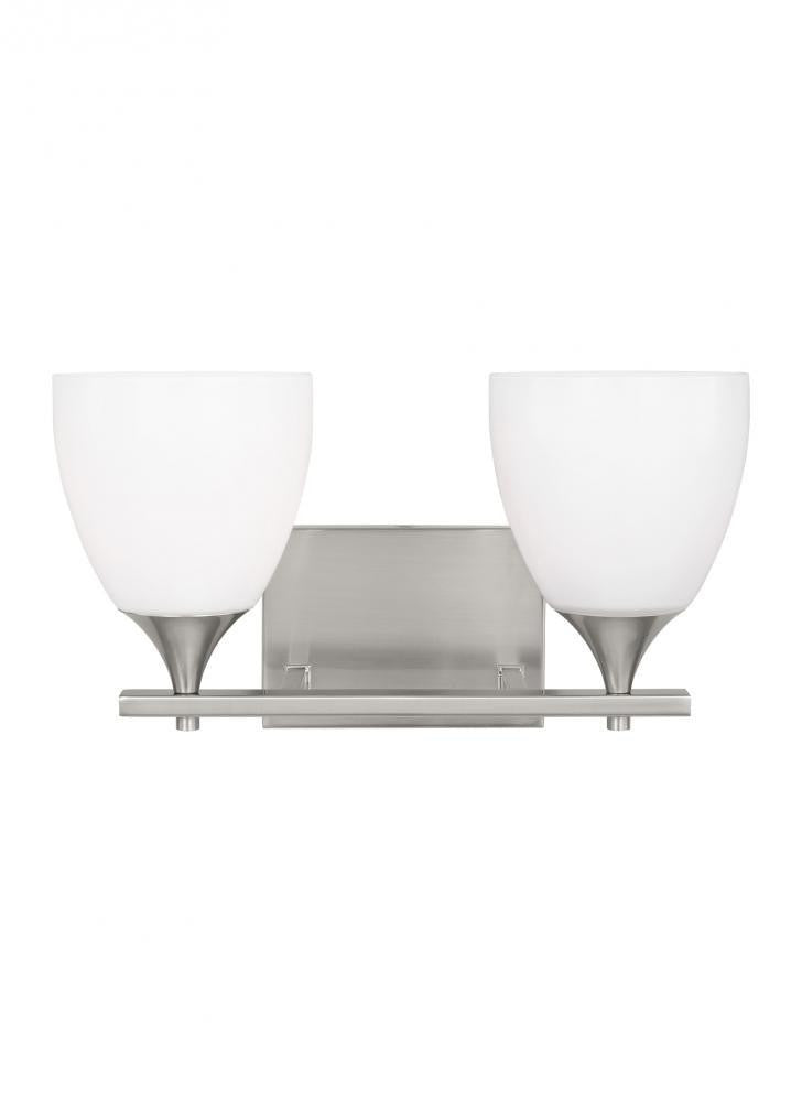 Visual Comfort Studio Toffino 2 Light Vanity Light Brushed Steel