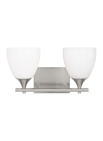Visual Comfort Studio Toffino 2 Light Vanity Light Brushed Steel