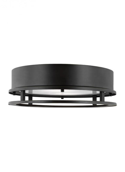 Visual Comfort Studio Union 2 Light LED Outdoor Flush Mount Antique Bronze