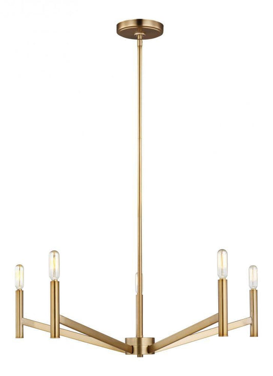 Visual Comfort Studio Vector 5 Light Chandelier Satin Brass