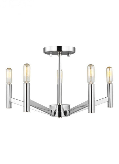 Visual Comfort Studio Vector 5 Light Semi-Flush Mount Chrome