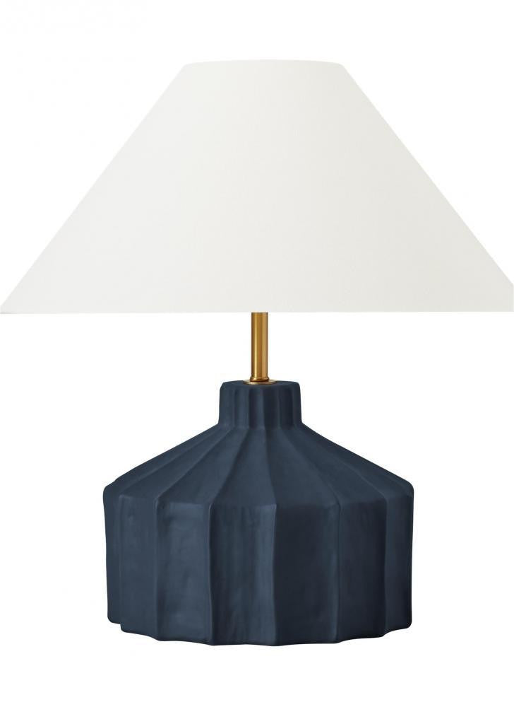 Visual Comfort Studio Veneto Medium LED Table Lamp Matte Medium Blue Wash