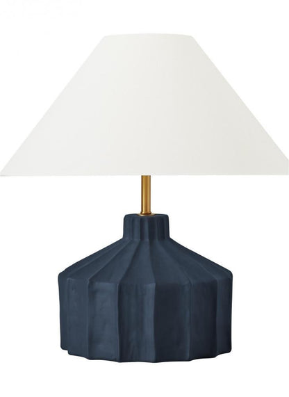 Visual Comfort Studio Veneto Medium LED Table Lamp Matte Medium Blue Wash