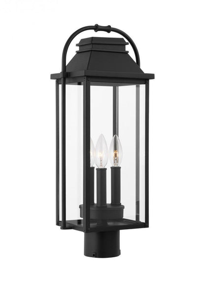 Visual Comfort Studio Wellsworth 3 Light Post Lantern Textured Black