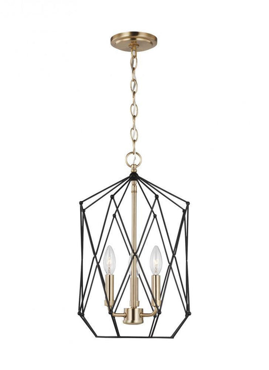 Visual Comfort Studio Zarra Medium 3 Light Lantern Satin Brass