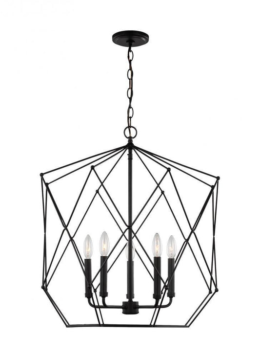 Visual Comfort Studio Zarra Large 5 Light LED Lantern Midnight Black