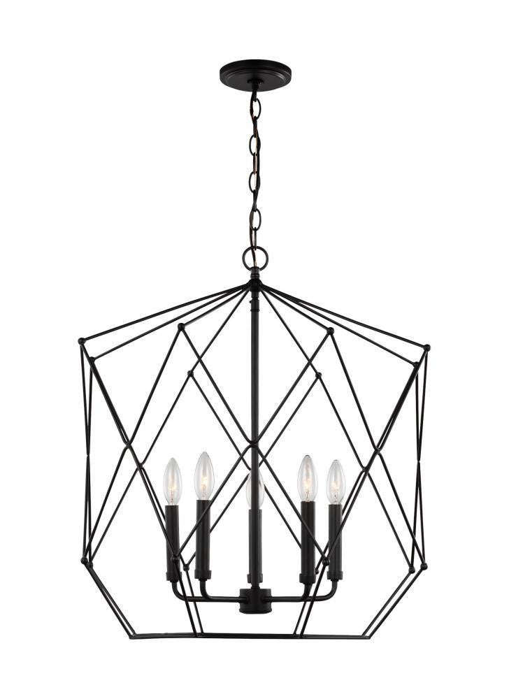 Visual Comfort Studio Zarra Large 5 Light Lantern Midnight Black