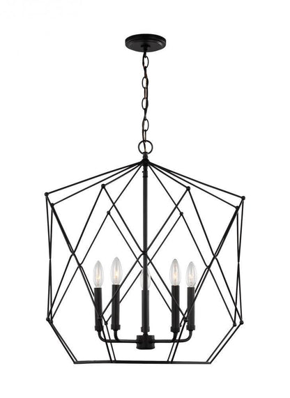 Visual Comfort Studio Zarra Large 5 Light Lantern Midnight Black