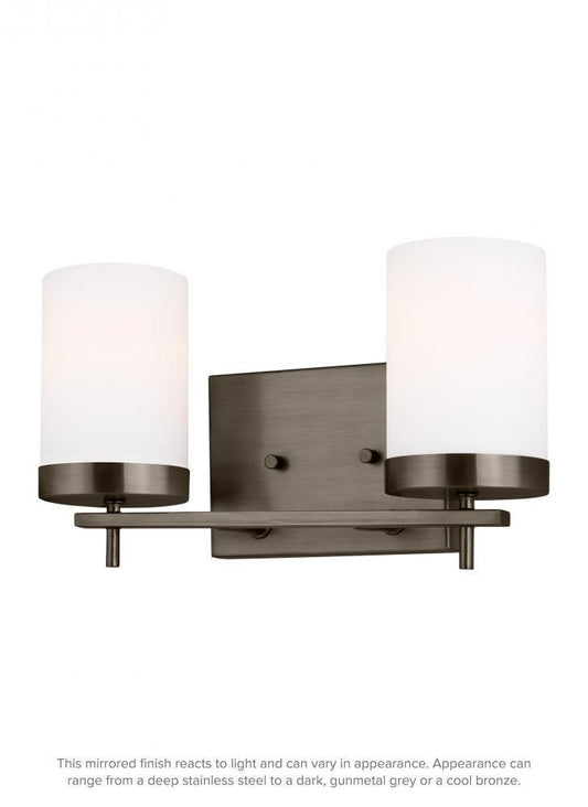 Visual Comfort Studio Zire 2 Light Bath Wall Sconce Brushed Oil Rubbed Bronze