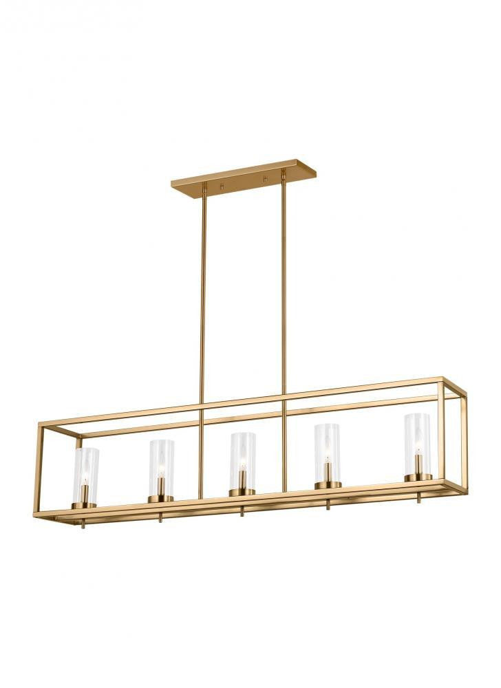 Visual Comfort Studio Zire 5 Light LED Island Pendant Satin Brass
