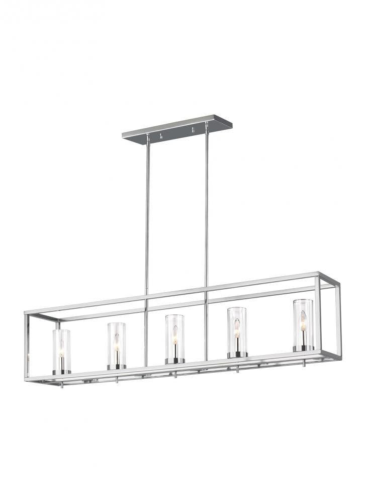 Visual Comfort Studio Zire 5 Light Island Pendant Chrome