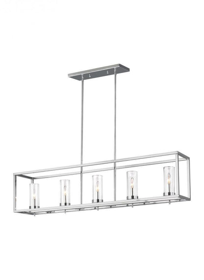 Visual Comfort Studio Zire 5 Light Island Pendant Chrome