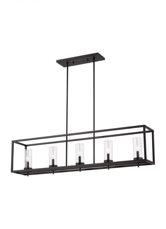 Visual Comfort Studio Zire 5 Light Island Pendant Midnight Black