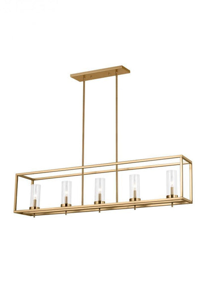 Visual Comfort Studio Zire 5 Light Island Pendant Satin Brass