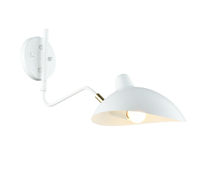 Matteo Lighting Droid Wall Sconce White, Brushed Gold