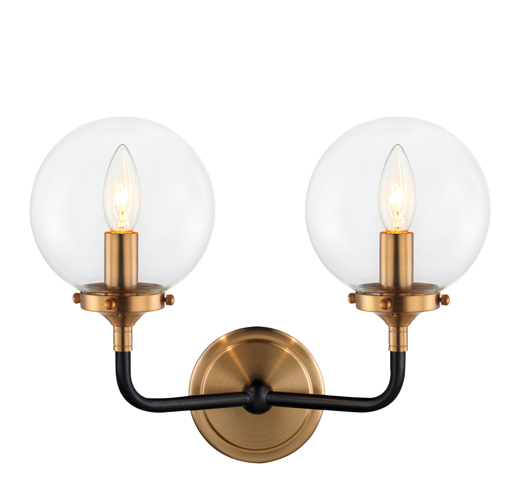 Matteo Lighting Particles 2-Light Vanity Brass, Aged Brass