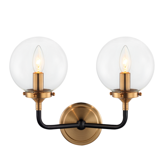 Matteo Lighting Particles 2-Light Vanity Brass, Aged Brass
