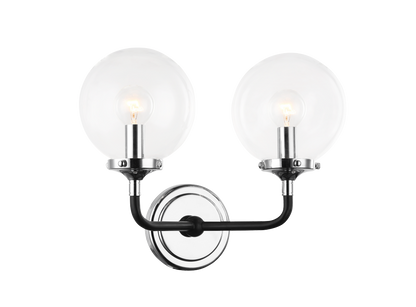 Matteo Lighting Particles 2-Light Vanity Black, Chrome
