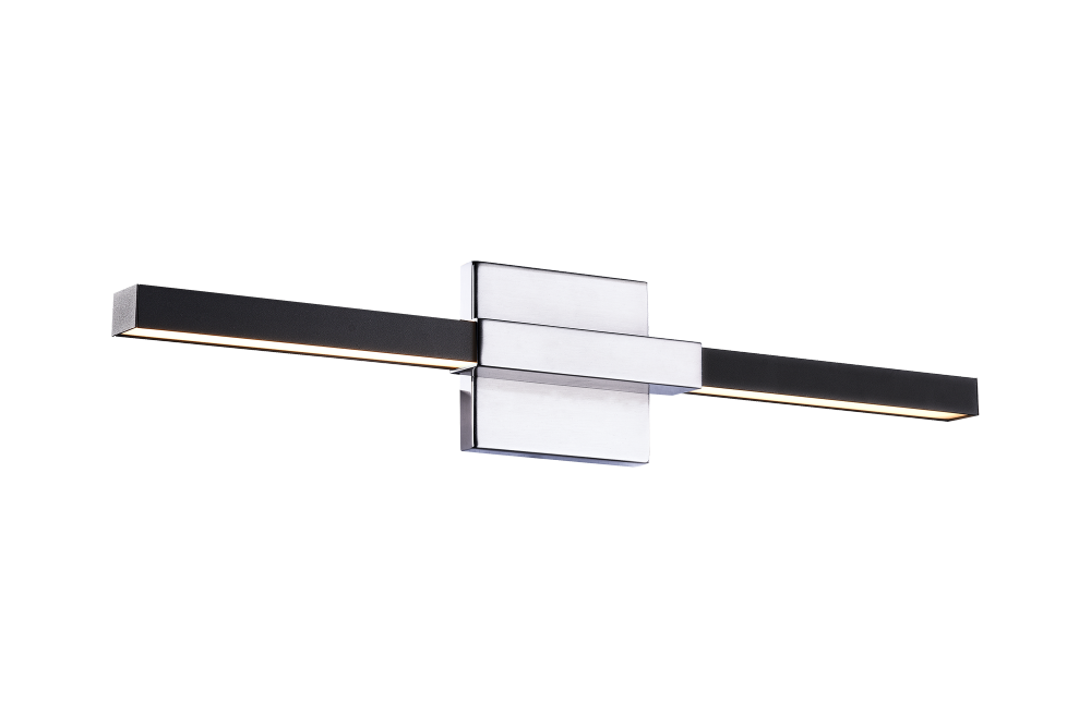 Matteo Lighting Lineare 2-Light 22-in Vanity Matte Black, Chrome