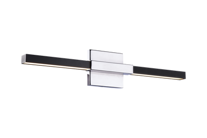 Matteo Lighting Lineare 2-Light 22-in Vanity Matte Black, Chrome