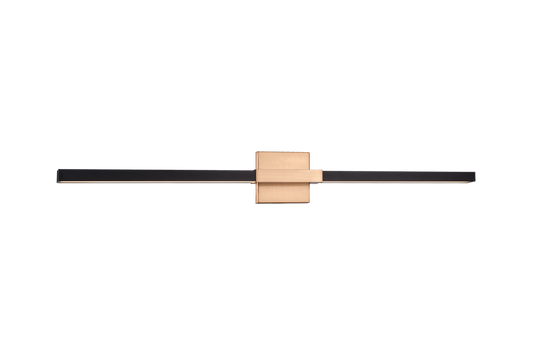 Matteo Lighting Lineare 2-Light 36-in Vanity Matte Black, Aged Brass