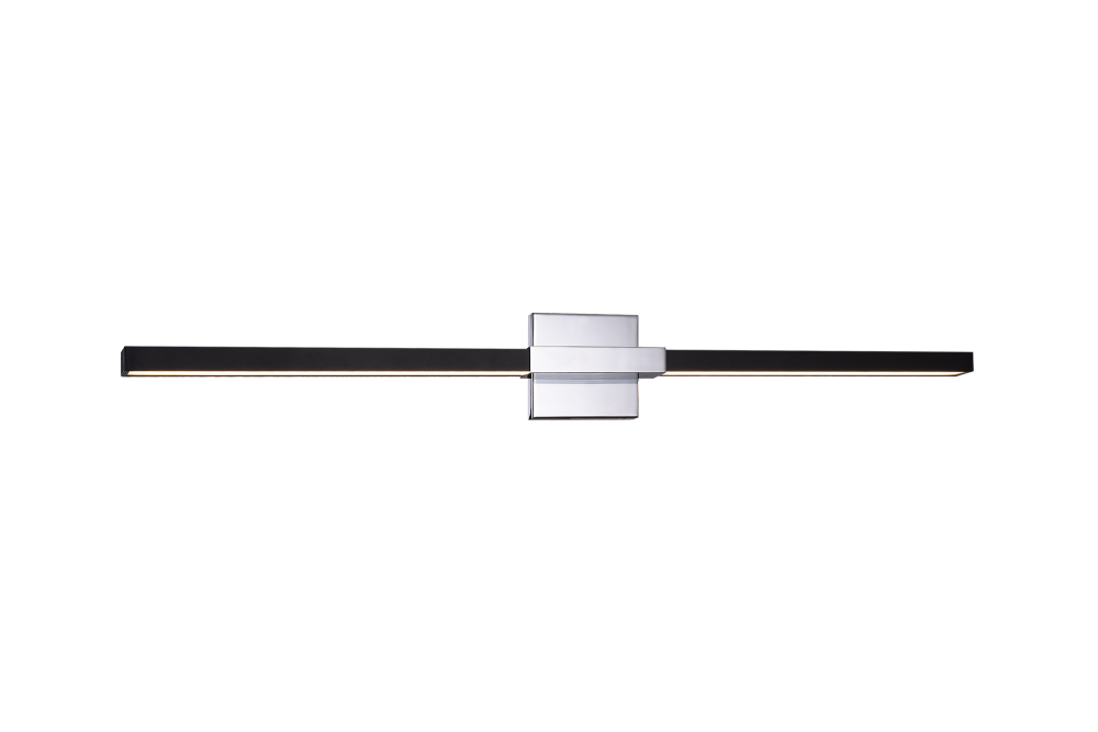 Matteo Lighting Lineare 2-Light 36-in Vanity Matte Black, Chrome