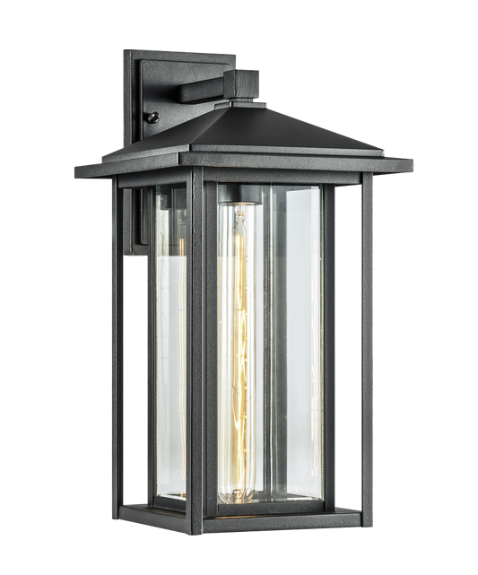 Matteo Lighting Caldwell 17-in Outdoor Wall Lantern Matte Black