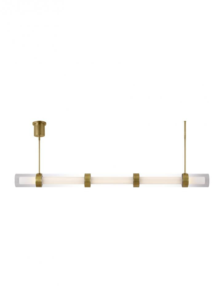 Visual Comfort Modern Wit Linear Chandelier Brass, Aged Brass