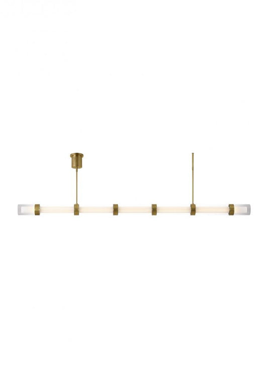 Visual Comfort Modern Wit Linear Chandelier Brass, Aged Brass