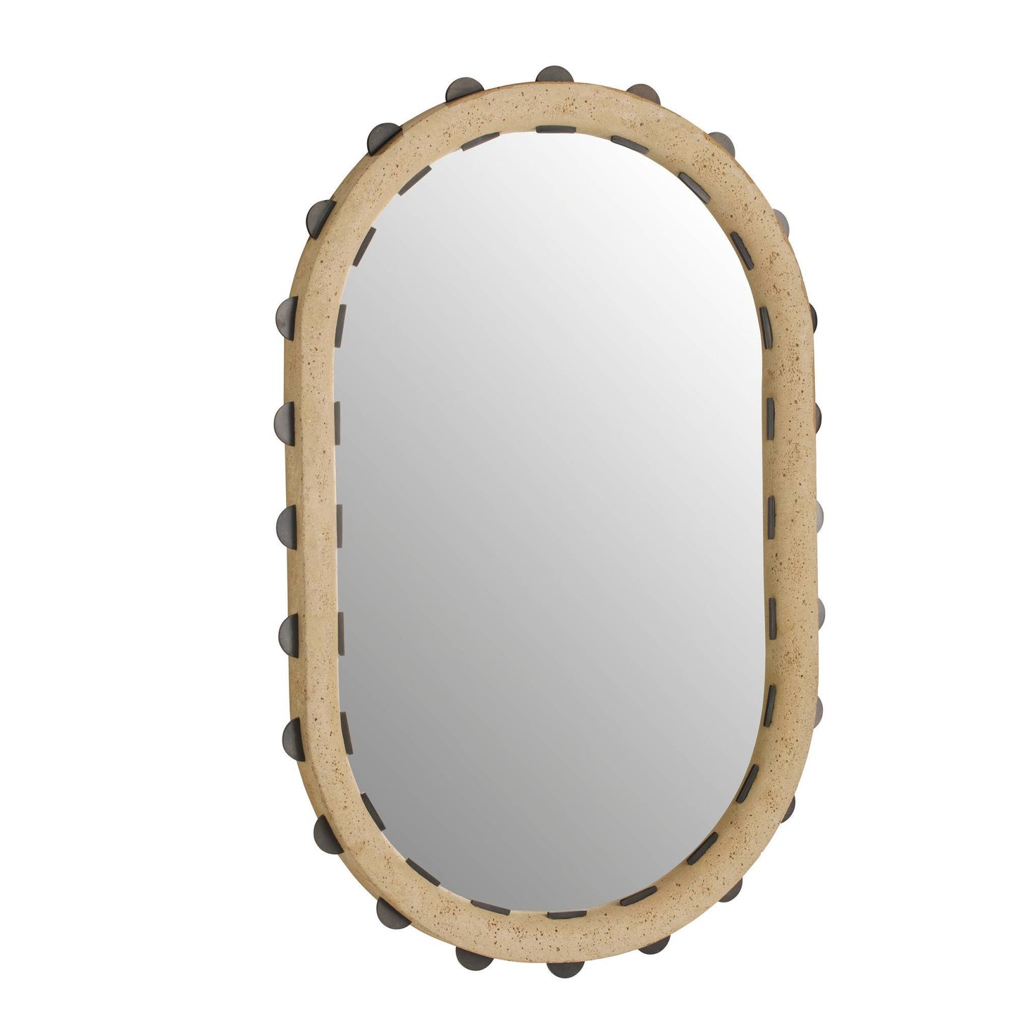 Arteriors Home Nicolai Mirror Faux Travertine