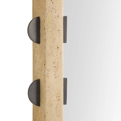 Arteriors Home Nicolai Mirror Faux Travertine