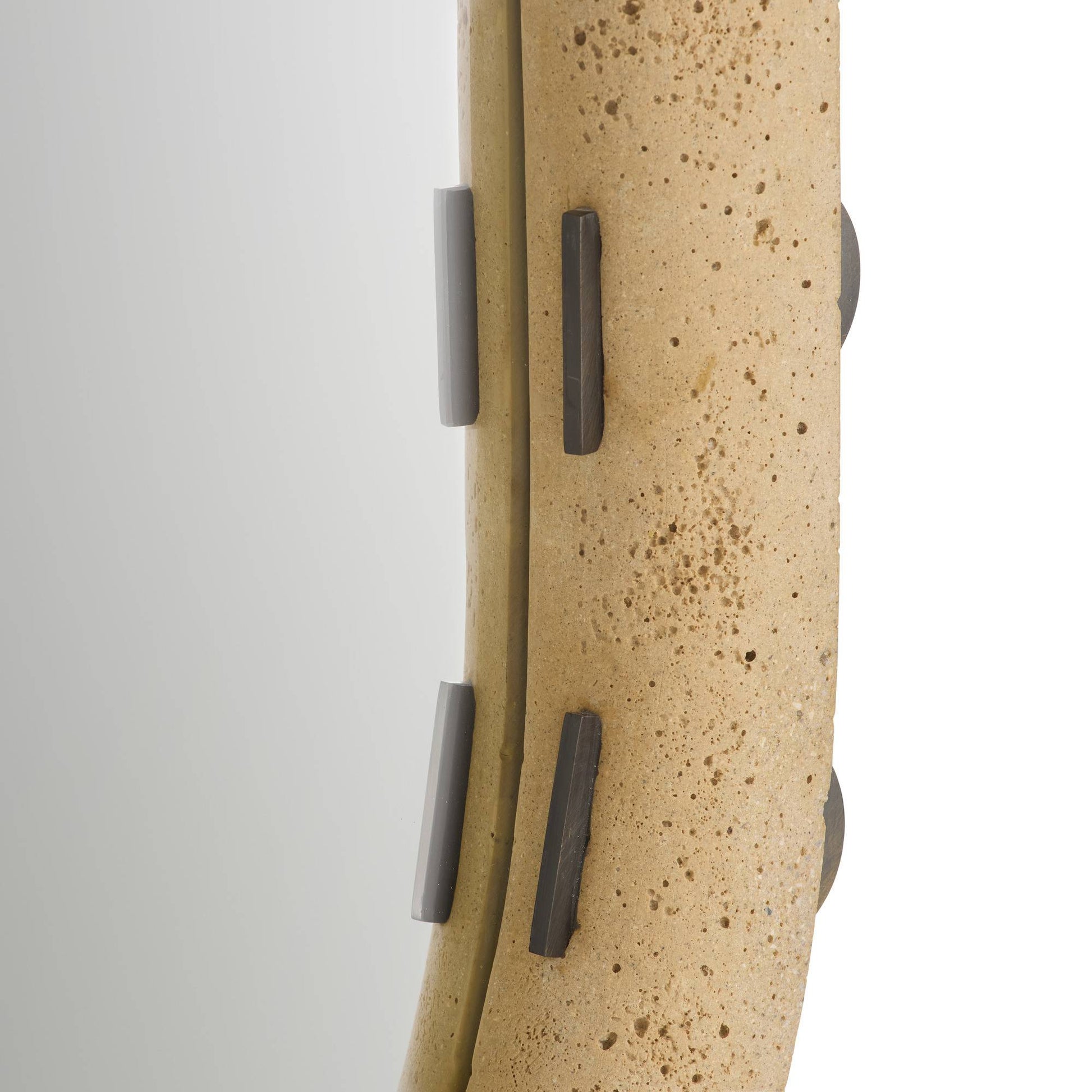 Arteriors Home Nicolai Mirror Faux Travertine