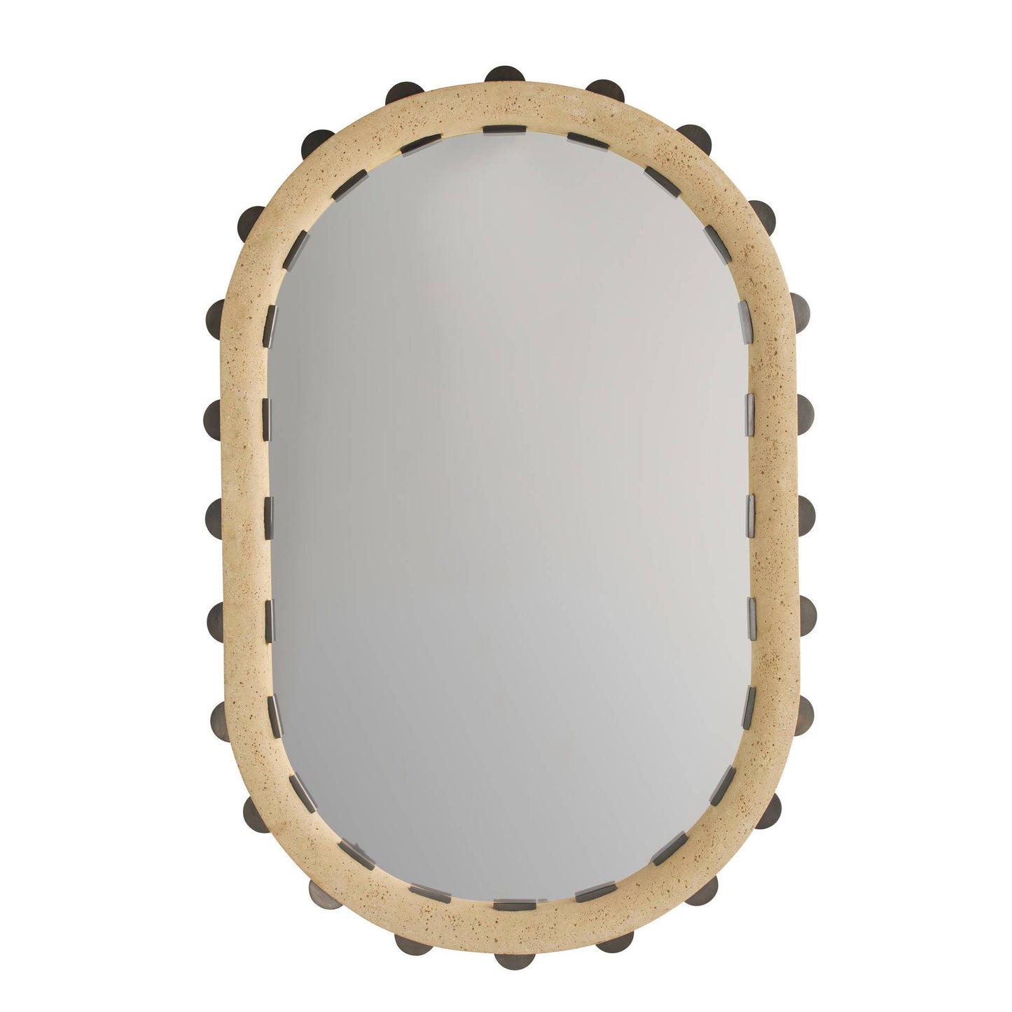 Arteriors Home Nicolai Mirror Faux Travertine