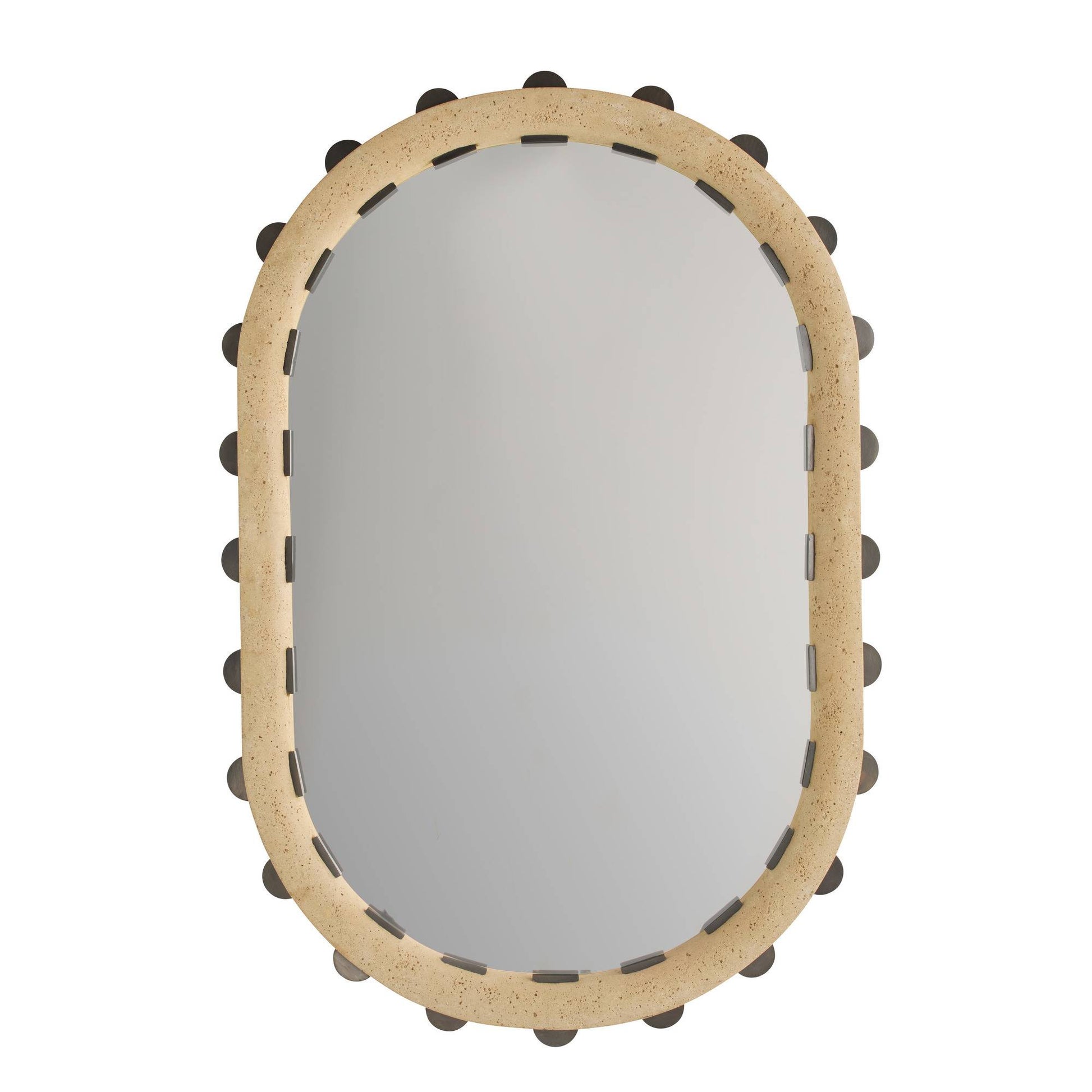Arteriors Home Nicolai Mirror Faux Travertine