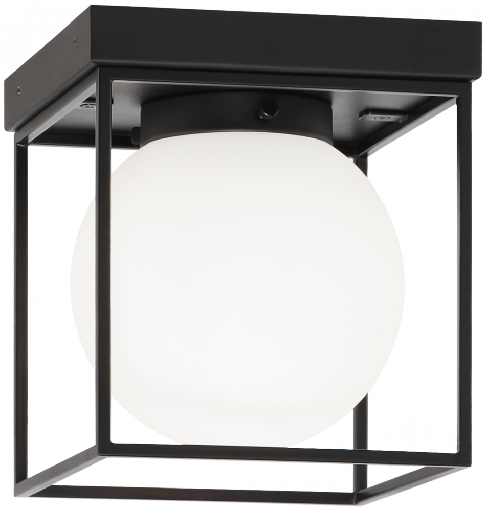 Matteo Lighting Squircle 7-in Globe Wall Sconce/Ceiling Mount Black