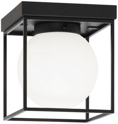 Matteo Lighting Squircle 7-in Globe Wall Sconce/Ceiling Mount Black